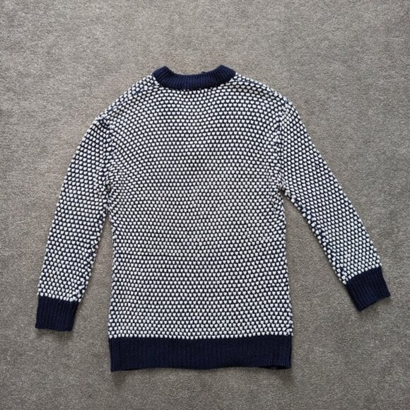Zara Knit blue and white hollow pullover sweater size Large - Picture 2 of 9